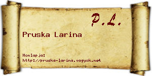 Pruska Larina névjegykártya